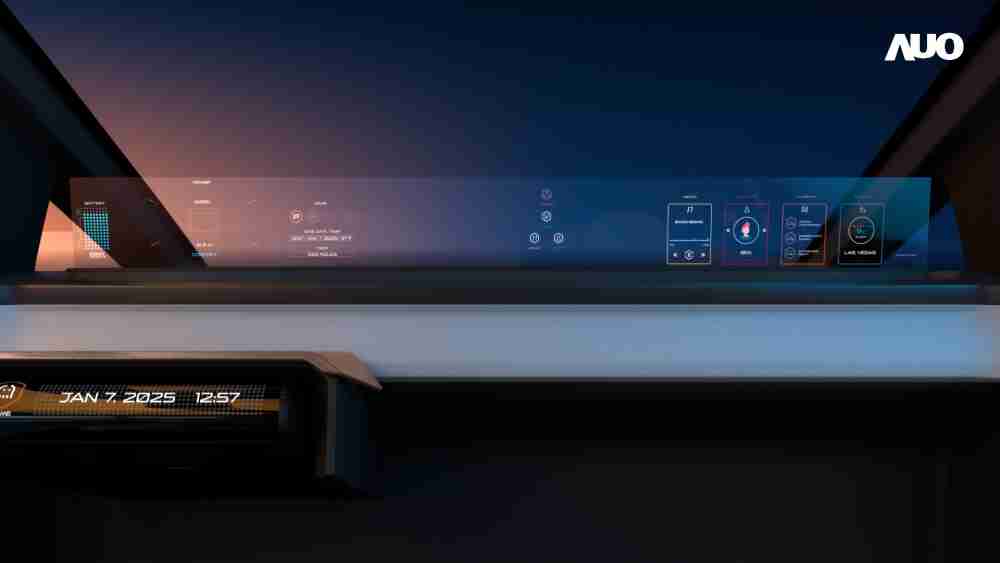 汇旺支付无界透明显示接口(Horizon Image Glass)透过车运算方案整合仪表板、、、中控台及副驾显示器，，一体式全景呈现，，，，提供乘用者清晰的前方视野、、、、行车必要信息与娱乐功能